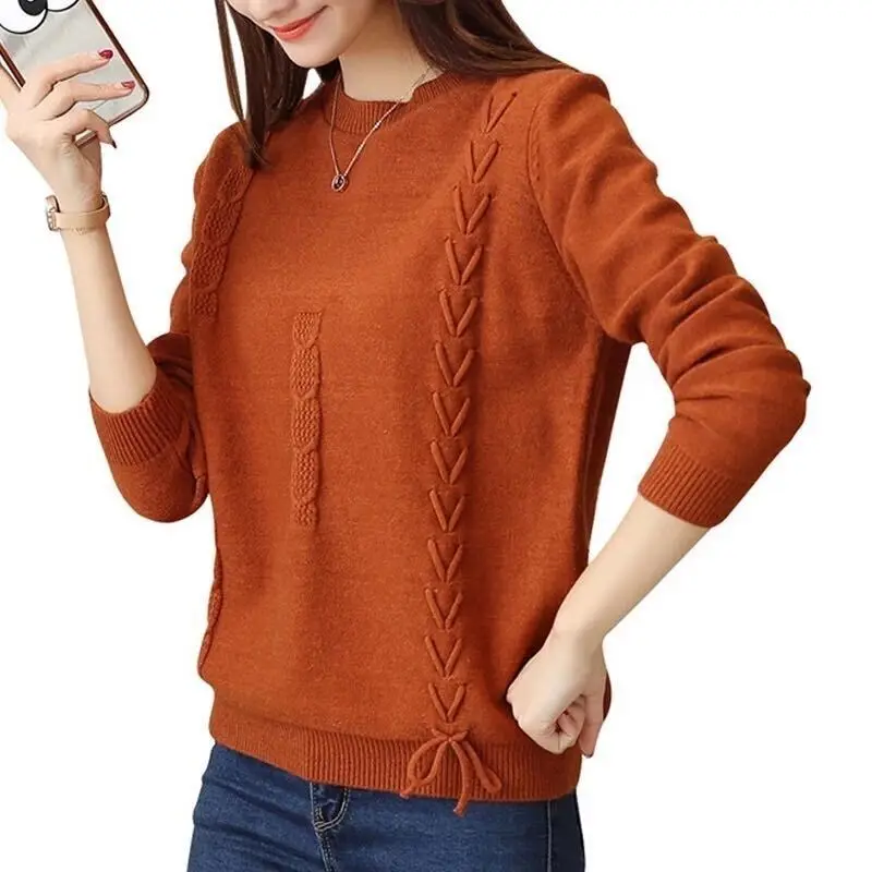 

Зимний женский пуловер, свитер, Модные осенние свитера большого размера, Свободный вязаный свитер, женские облегающие повседневные топы