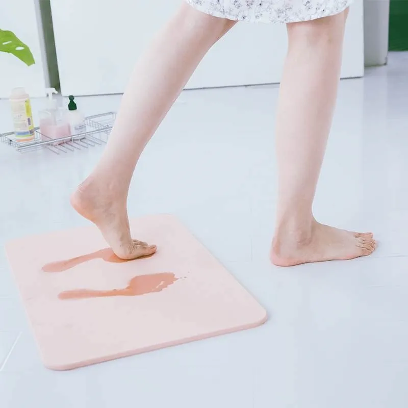 

30x40CM Home Bath Diatomite Mat Non-slip Bathroom Carpet Quick-Drying Hard Diatom Mud Washable Rug Kitchen Toilet Floor Decor
