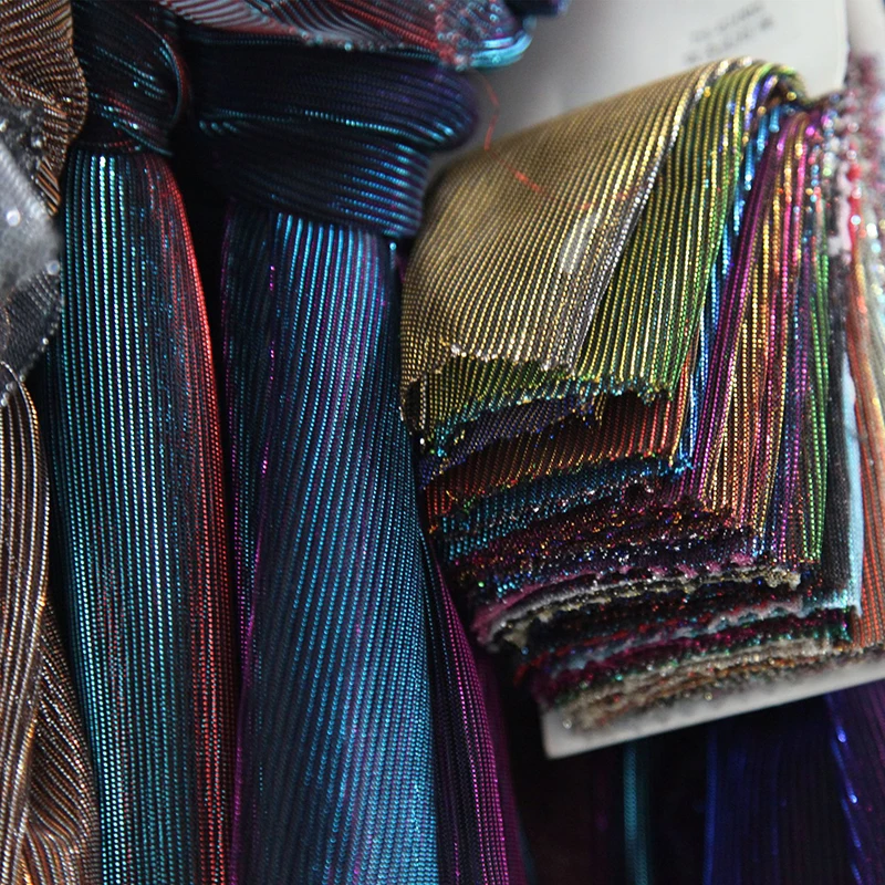 

10Yard Width 150cm Gradient Dancing Stage Glitter Fabric African Tissus for Wedding Party Dress Handmake Decoration Fabric