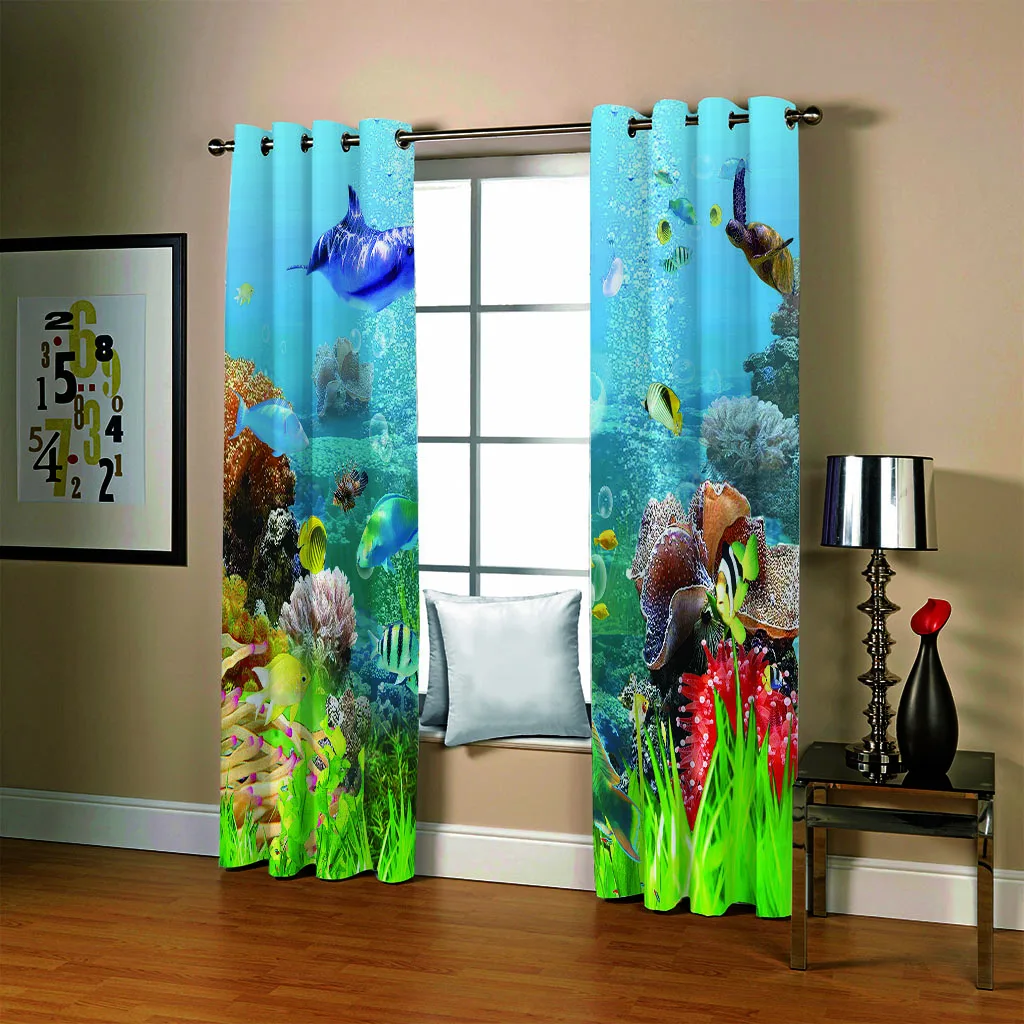 

3D занавеска подводный мир фото детская комната занавеска s красивая занавеска s для спальни 3D затемненные занавески