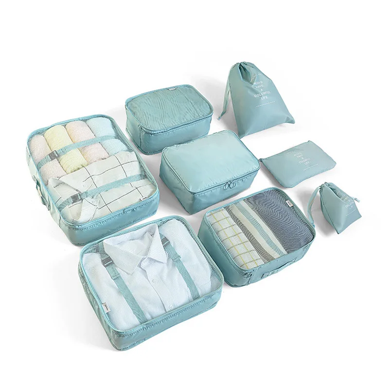 

8 Pieces of Travel Storage Bag Portable Travel Kit Waterproof Clothing Storage Bag Travel Accessory Makeup Bag Shoe Storage Bag