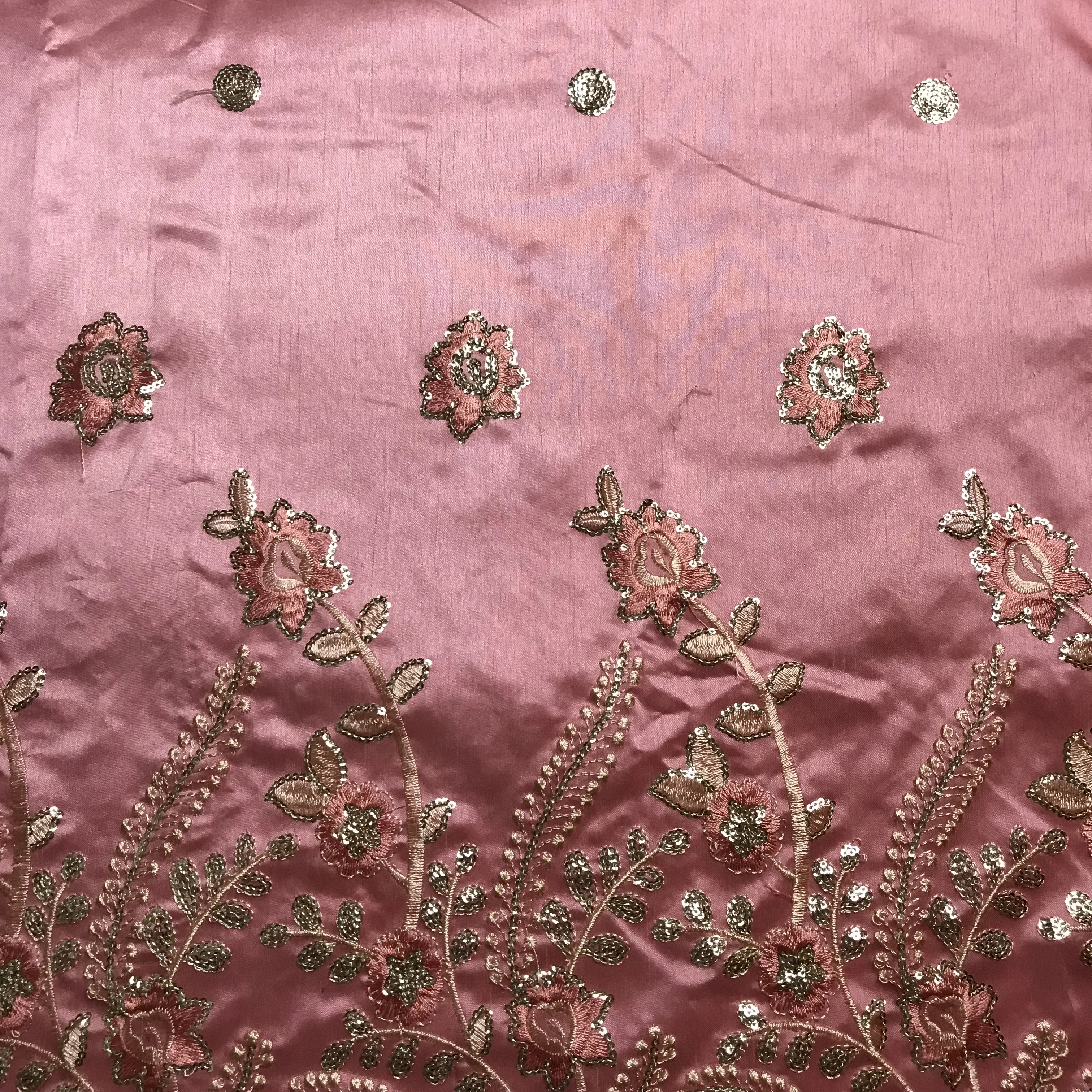 Необработанный шелк хлопок ремесло пайетки для поделок Розовый Джордж кружева