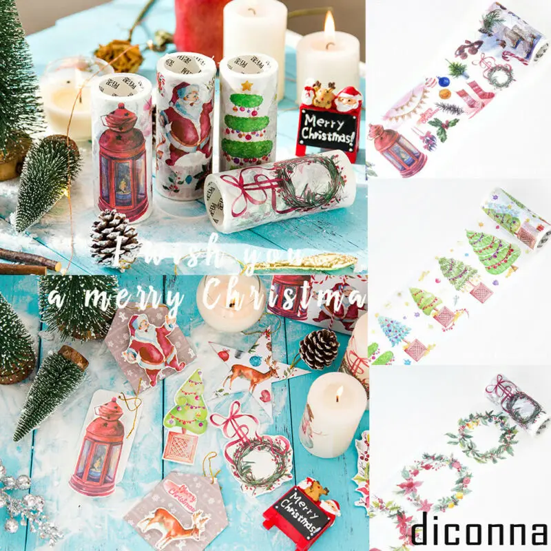 Новинка Рождественская лента мультфильм Санта Скрапбукинг самодельные наклейки