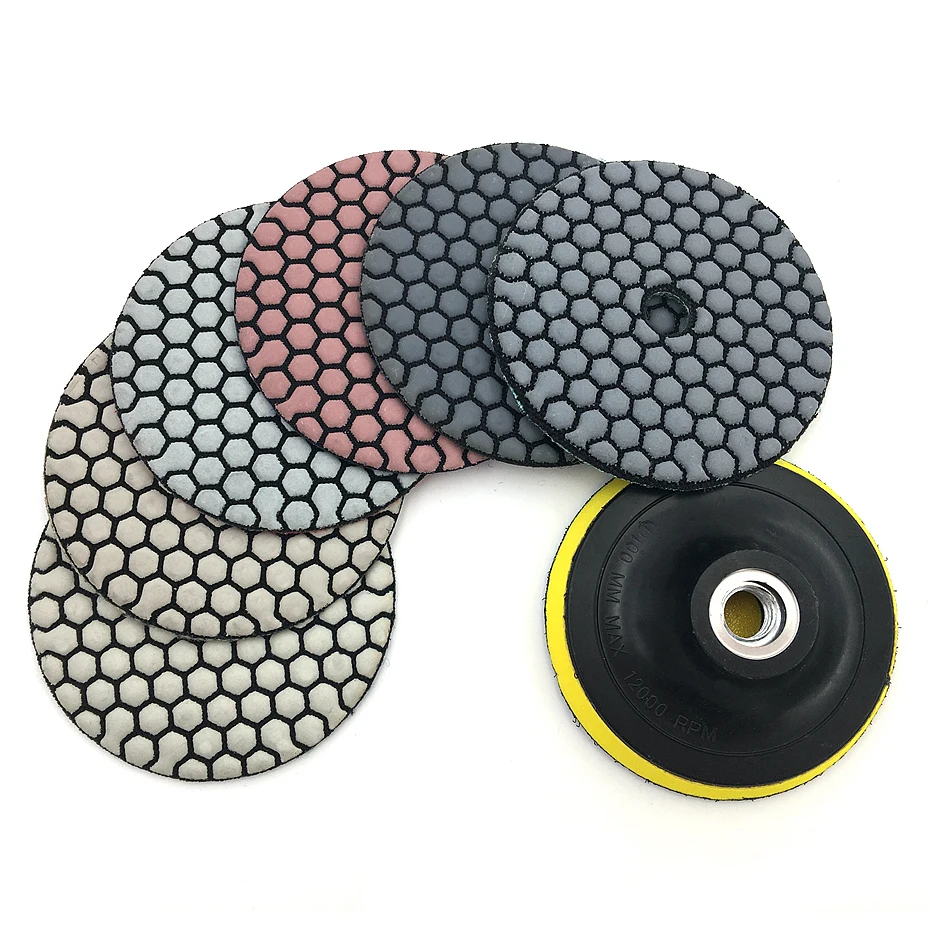 

Set 3"/4" Dry Polishing Pad Sharp Type Flexible Diamond For Granite Marble Stone Sanding Disc Free Shipping 6 Pcs