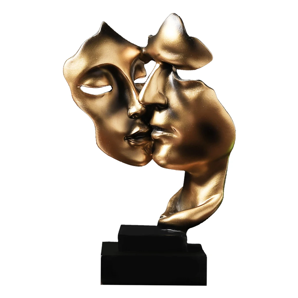 

Creative Abstract Human Face Figure Statues Sculptures,Keep Silence Figurine,The Thinker Statue Sculpture for Home Office Decor