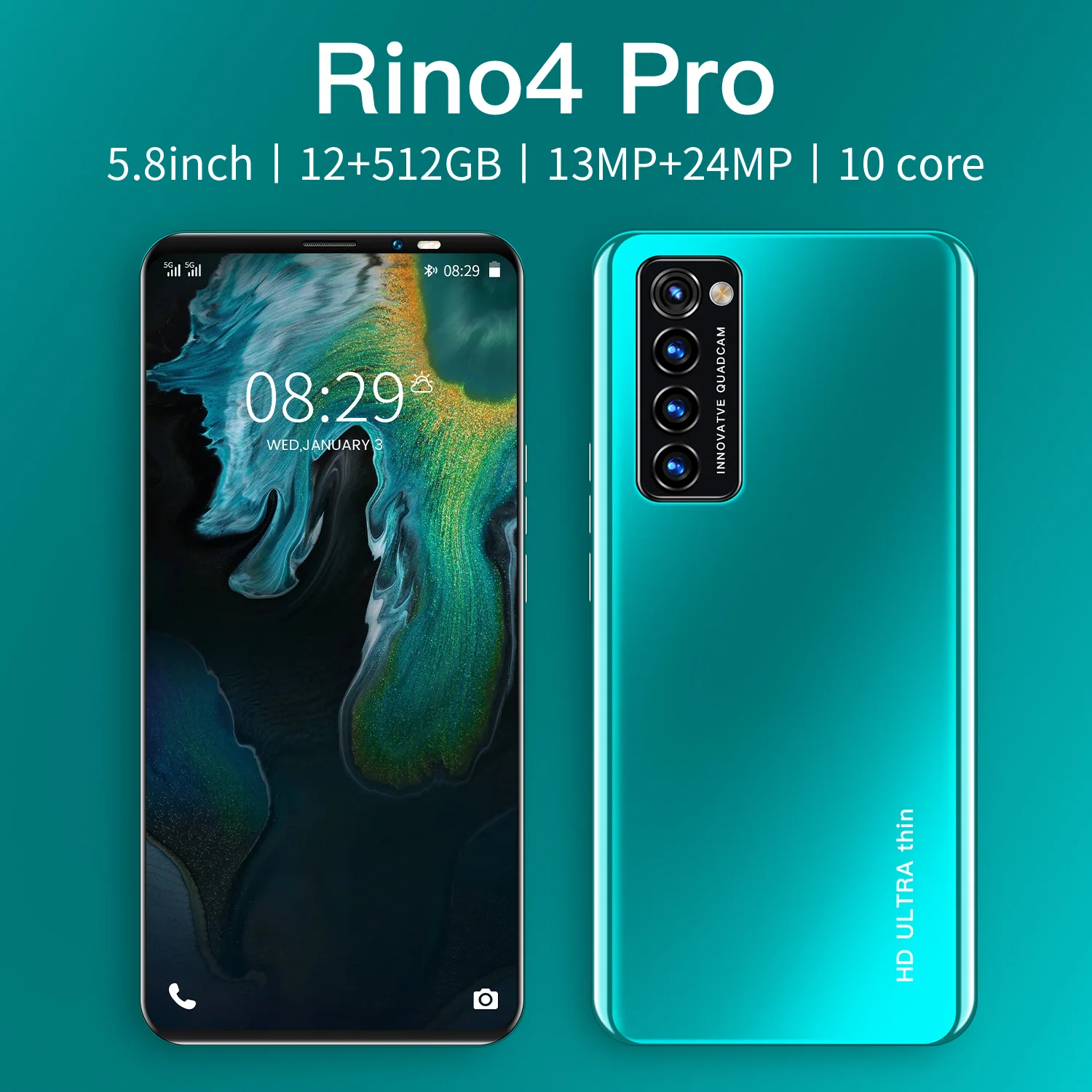 Versão global de rino4 pro 5.8 polegada 5g smartphone 12gb + 512gb 4800mah mtk6889 impressão digital facial desbloqueio duplo cartão de espera dupla (0)