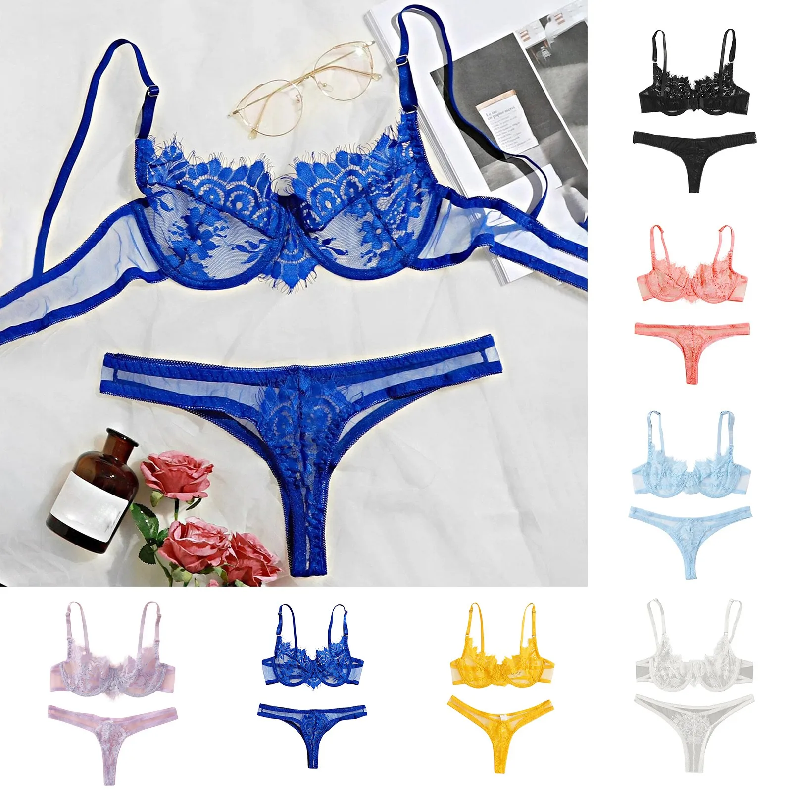 

Sexy Three Point Lingerie With Steel Ring Women Camisole Erotic Underwear Pajamas Summer Temptation Homesuit