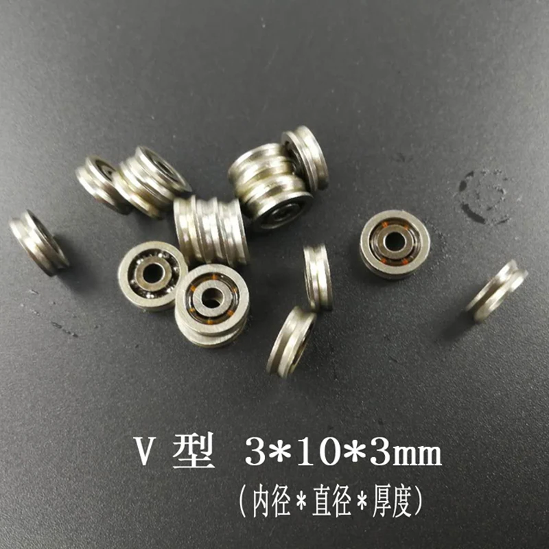 

Diameter 10mm V-groove beaing ,sliding roller/wheel/pulley,bearing bore 3mm ,Wheels for printers and other equipment 10pcs/lot