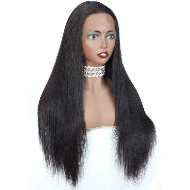 Парики из натуральных волос на кружевном фронте прямые волосы парик