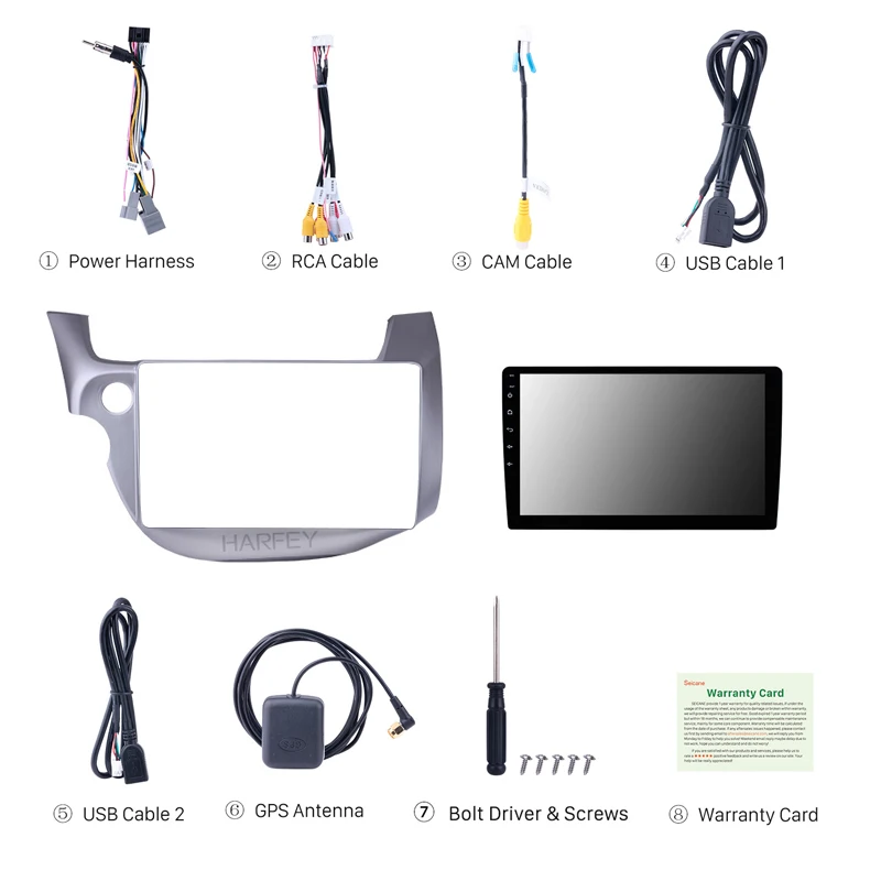 

Harfey Android 10.0 10.1" Car Radio GPS HD 1024*600 car Multimedia Player for 2007-2012 2013 Honda With Bluetooth USB SWC DVR