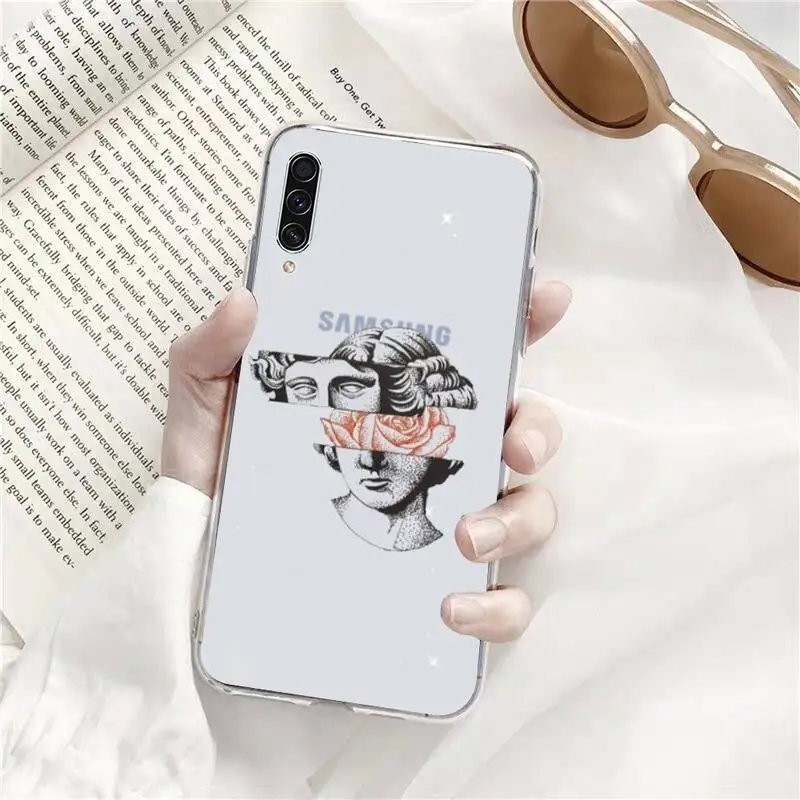 

Mark Sculpture painting Phone Case Transparent for Samsung s9 s10 s20 Huawei honor P20 P30 P40 xiaomi note mi 8 9 pro lite plus