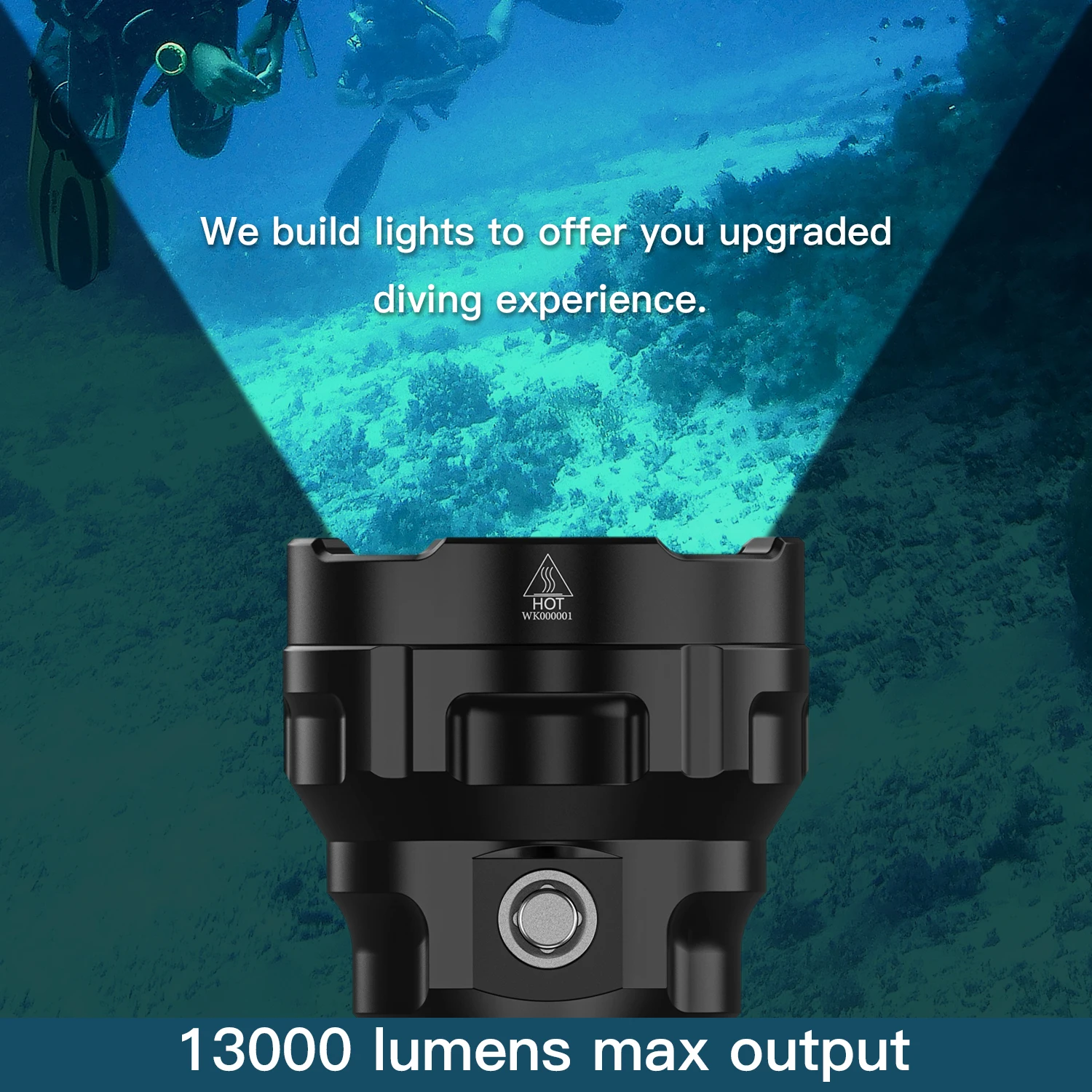 Wurkkos DL70 Scuba Diving Super Bright Double 26650 Battery 13000lm IPX8 Waterproof Underwater Dive LED Light 4*XHP50B 4 Modes | Лампы и