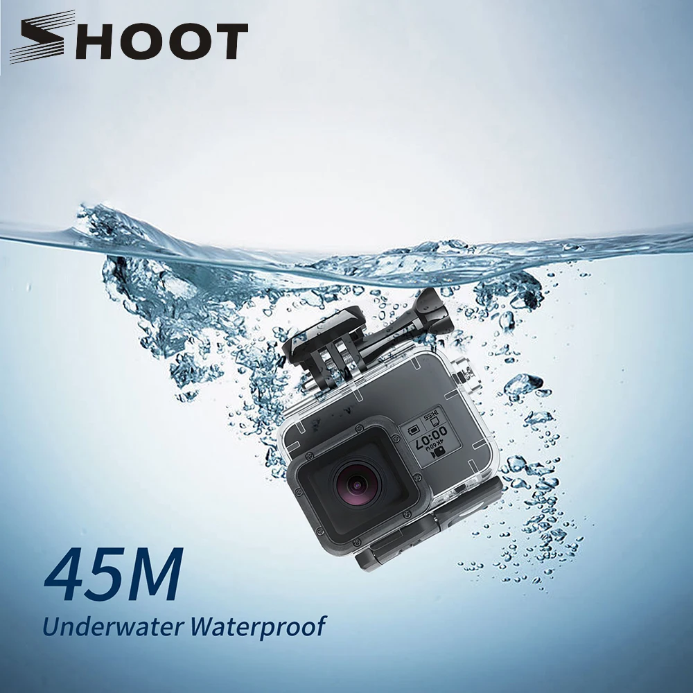 Подводный водонепроницаемый чехол SHOOT 45M для GoPro Hero 7 6 5 Black защитный экшн камеры Go