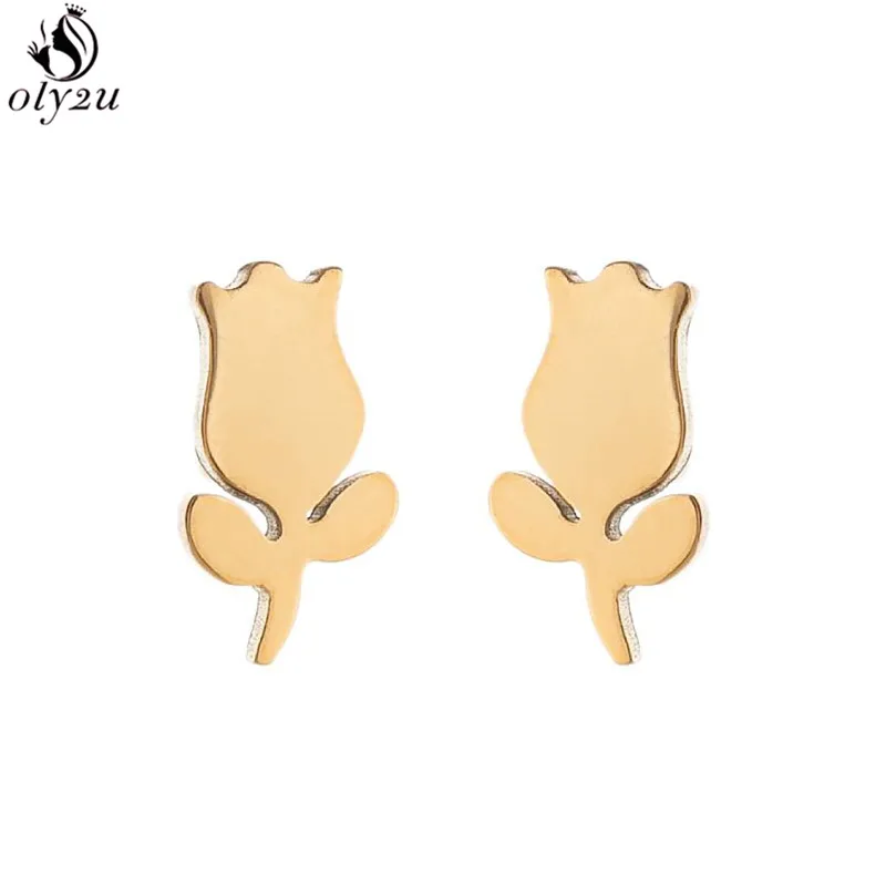 

Earings Fashion Jewelry 2020 Elegant Rose Flower Stud Earrings for Women Wedding Engagement Jewelry Ear Studs Oorbellen