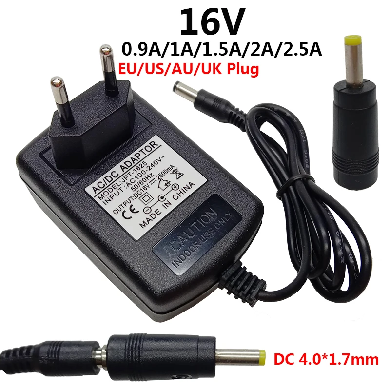 

16V 4.0x1.7mm Universal AC/DC Adaptor Power Adapter Supply 16 Volt 4.0mm 0.9A 900mA 1A 1.5A 2A 2.5A 2500mA 5.5*2.5mm Converter