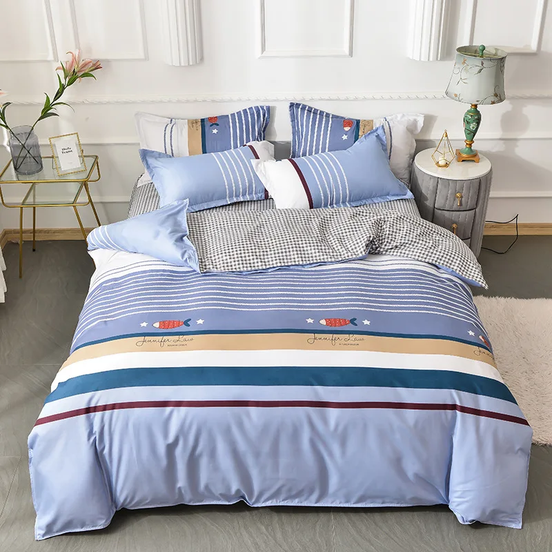 

Hot Selling X Printed Solid bedding sets Home Bedding Set 4-7pcs High Quality Lovely Pattern with Star tree flower