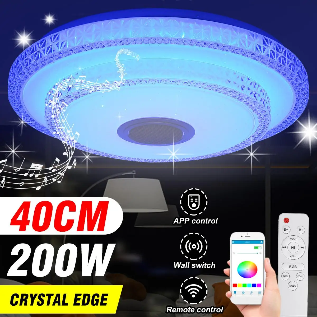 

200W LED Ceiling Lamp Bluetooth Music Light Music Rhythm Gradient RGB Colorful Mordern Ceiling Lights For Home Foyer Hallways