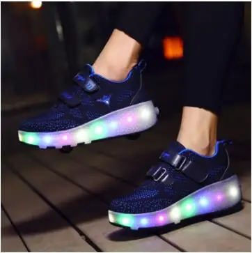 Детская обувь от бренда childr 2019 спортивные кроссовки USB heelies с двумя колесами туфли