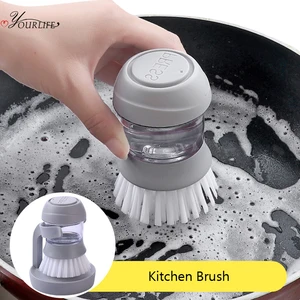 OYOURLIFE кухонный горшок Сковорода Посуда для мытья чистящая щетка автоматический дозатор жидкости скруббер домашний кухонный чистящие инструменты