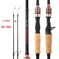 carbon fishing lure rod spinning casting rod 1 82 12 4m 2 tips power mml bait weight 4 28g for fish tackle