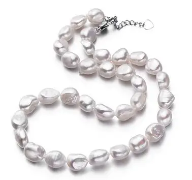 Распродажа модное Натуральное белое жемчужное ожерелье в стиле барокко 9-10 мм 17