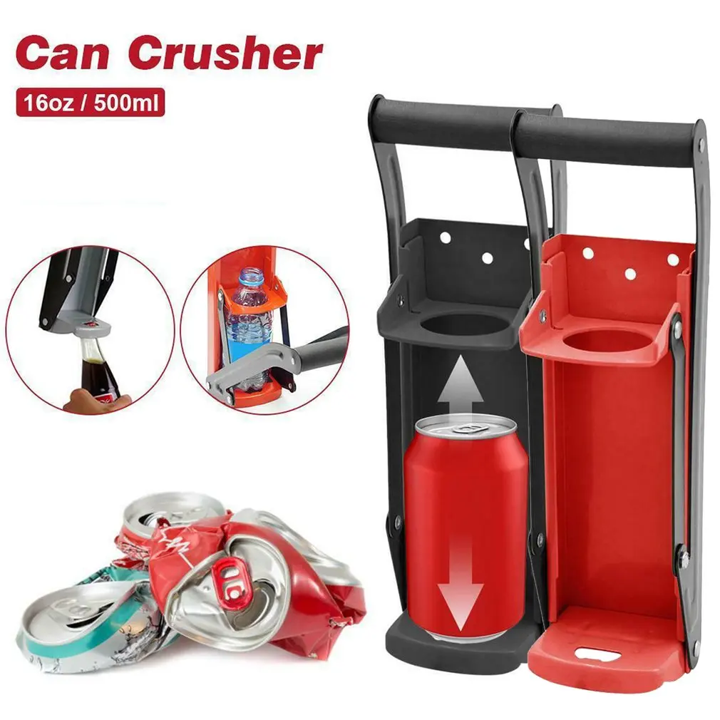 

Multifunctional Can Crusher Wall Mounted Bottle Opener Metal Coated Steel Durable Tank Press Jar Compress Home Kitchen Can Tools