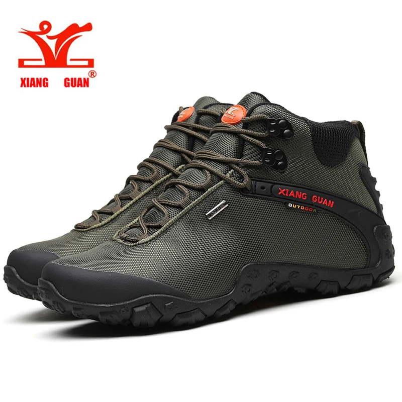 XIANG GUAN Men High Top Hiking Shoes Windproof Trekking Army Boots Blakc Classic Tactical | Спорт и развлечения