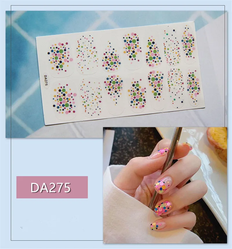 1 лист корейская мода полное покрытие лак для ногтей Обертывания клей