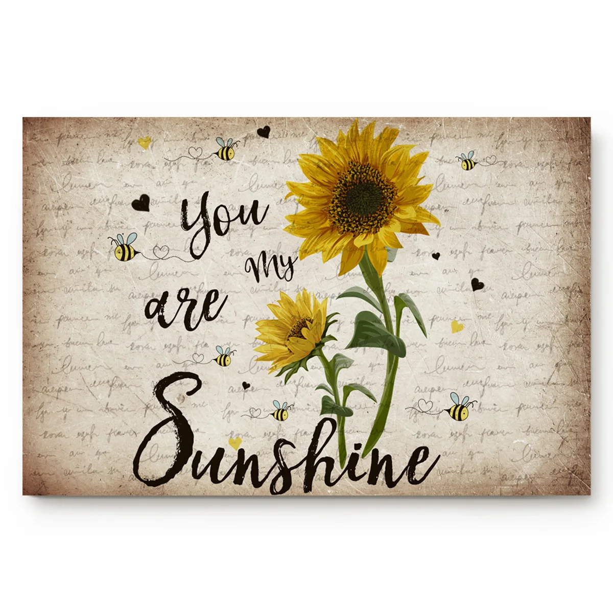 Декоративный коврик для ванной с подсолнухами и надписью YOU ARE MY SUNSHINE|Коврик| |