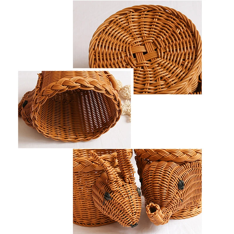 Rattan Woven Braided Rustic Primitive Style Country Home Decor Fruits Storage |