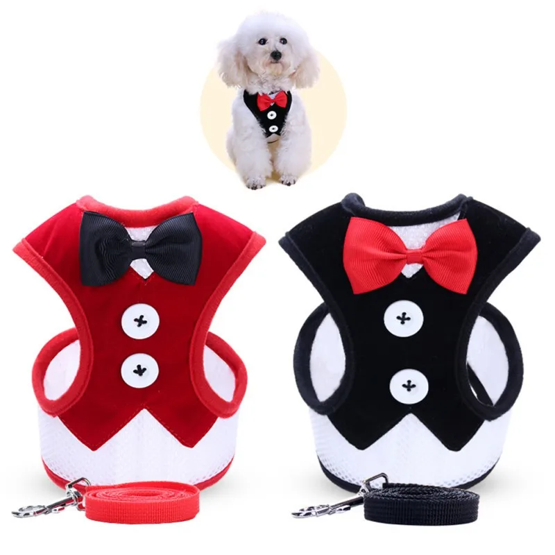 Pet Harnesses Leash Chest Belt Collar Traction Rope For Dogs Breathable Dog Multi-Style Dress Bow Vest Clothes No Pull #1 | Дом и сад