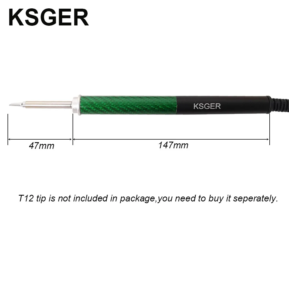 KSGER T12 алюминиевый сплав FX9501 ручка из углеродного волокна для STM32 OLED паяльная