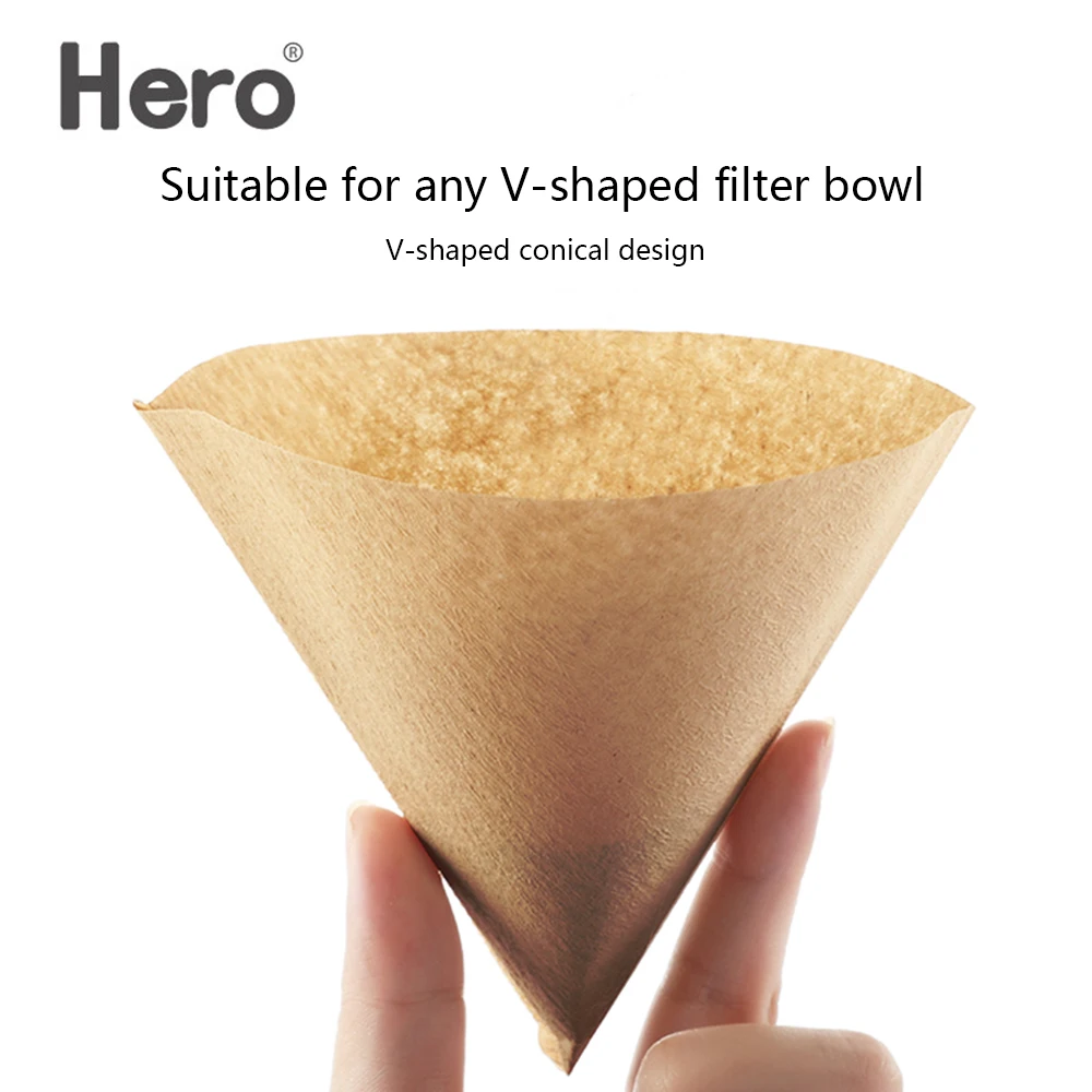 Фильтровальная бумага из древесной целлюлозы для кофе V60 капельная дриппер