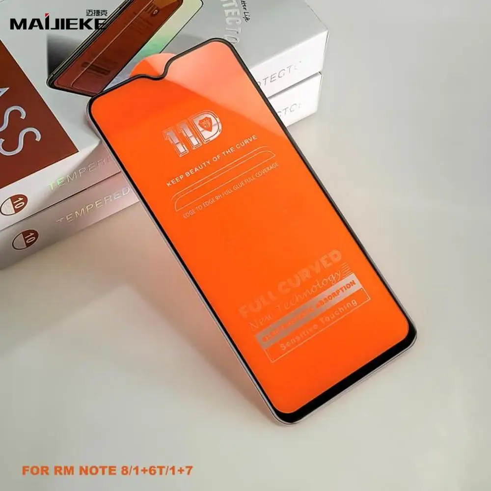 11D изогнутая полная клеевая крышка из закаленного стекла для Xiaomi Redmi Note 8 Защитная