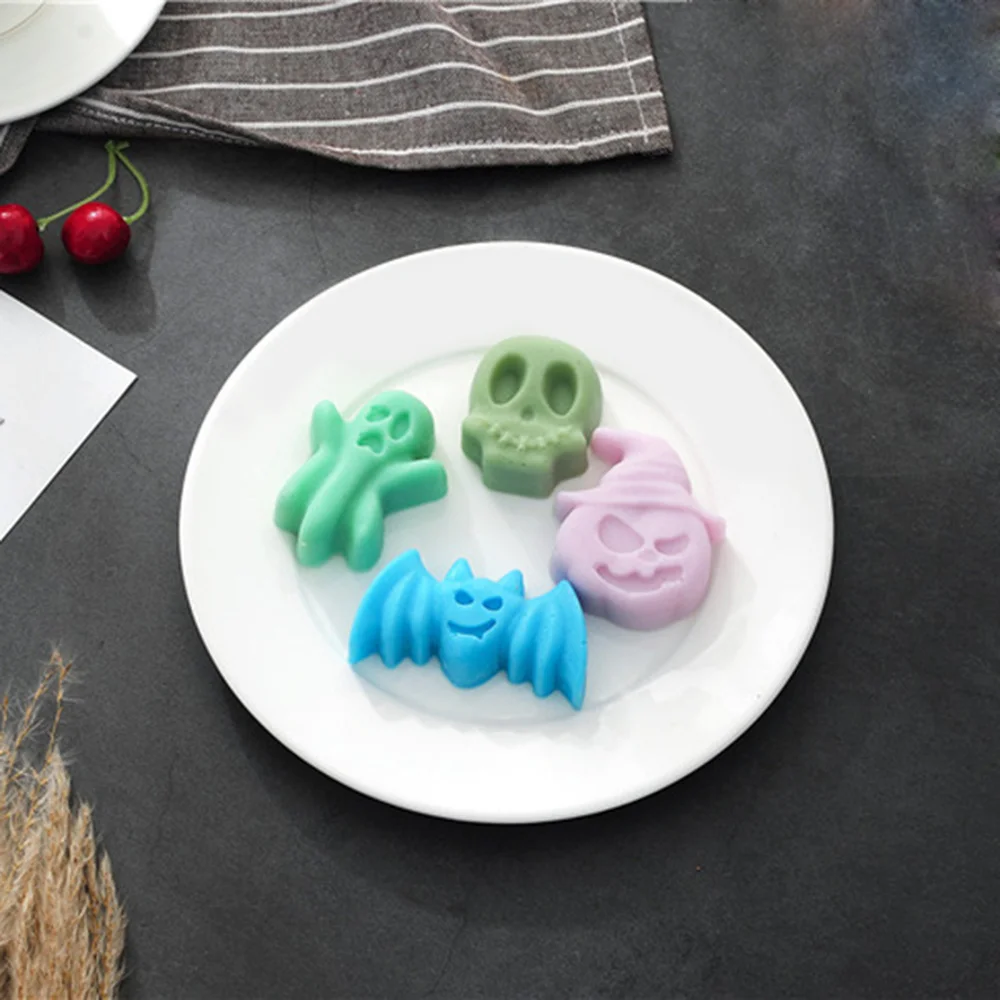 1 шт. силиконовые хэллоуин череп тыква страшные летучие мыши с привидениями