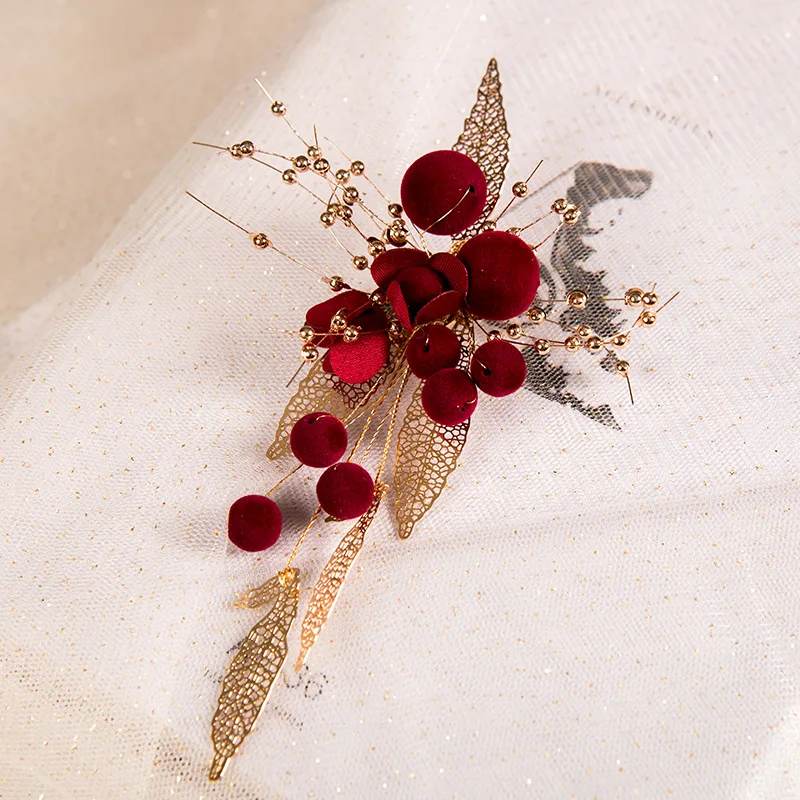 HIMSTORY/модная свадебная заколка ручной работы с красным бантом Свадебные