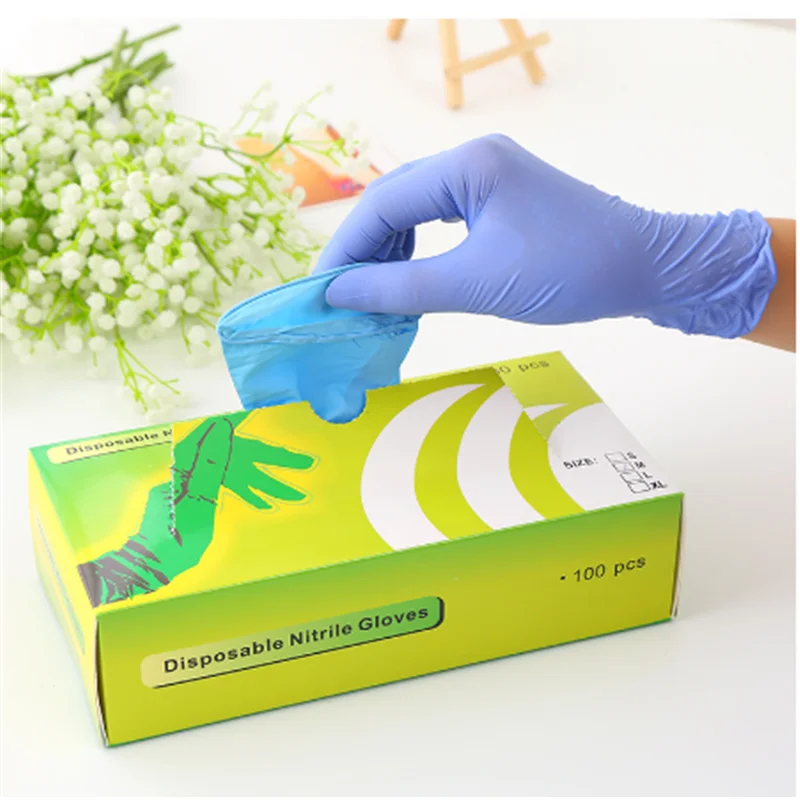 

10/20/30/50/100pcs/box Blue Nitrile Disposable Gloves Wear Resistance Chemical Laboratory Electronics Food