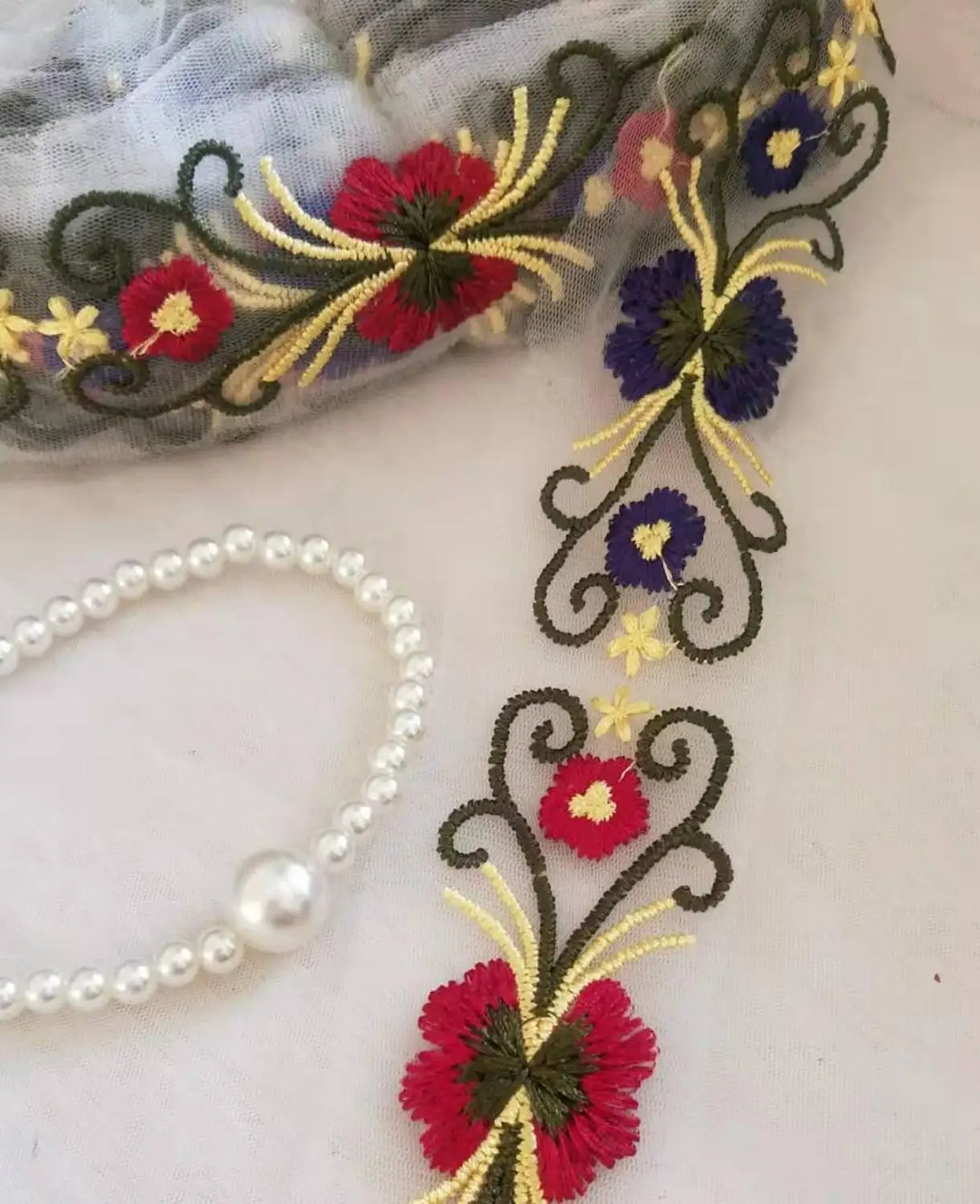 Сказочная вышитая кружевная лента цветочное хлопковое кружево для постельных