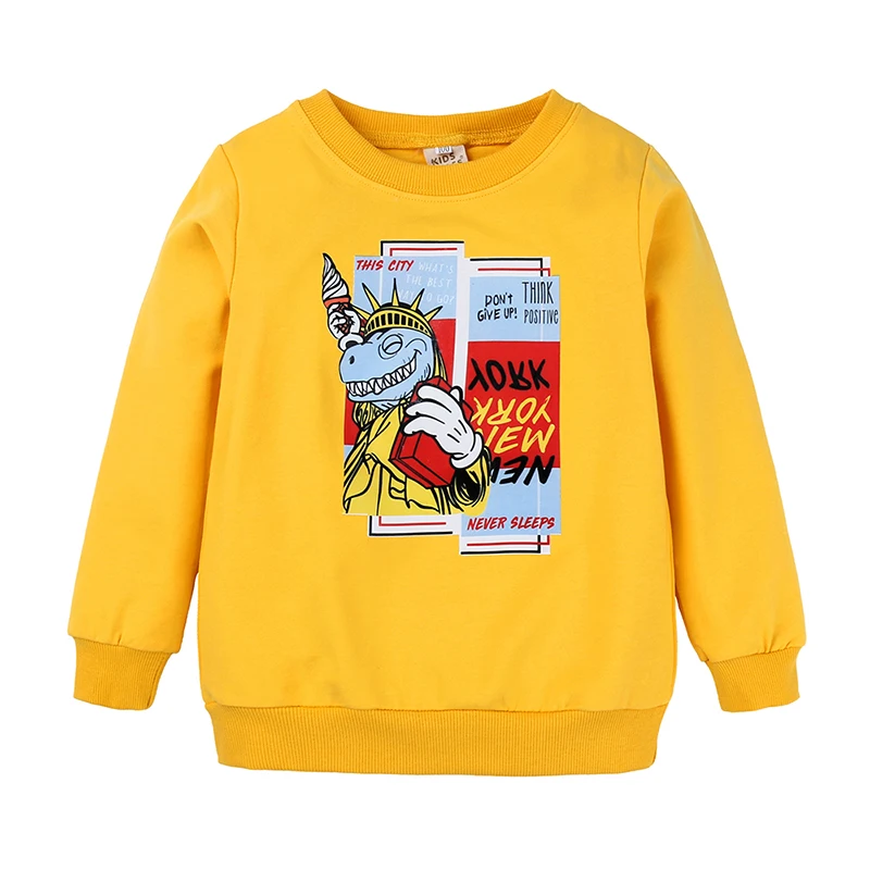 Осенняя одежда для маленьких девочек и мальчиков Футболка с длинными рукавами