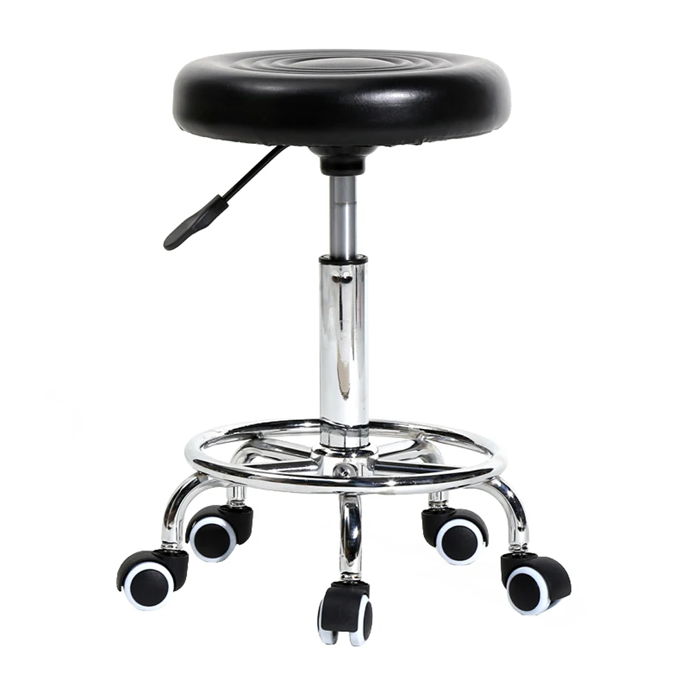 

Round Stool With Lines Rotation Bar Stool 360°Rotation Home Furniture Kitchen Counter Dining Chairs