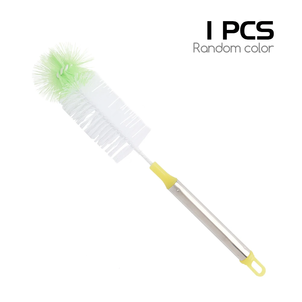 1 шт. Нержавеющая сталь ручка щетка круглая голова изгиб бытовой уборки посуда