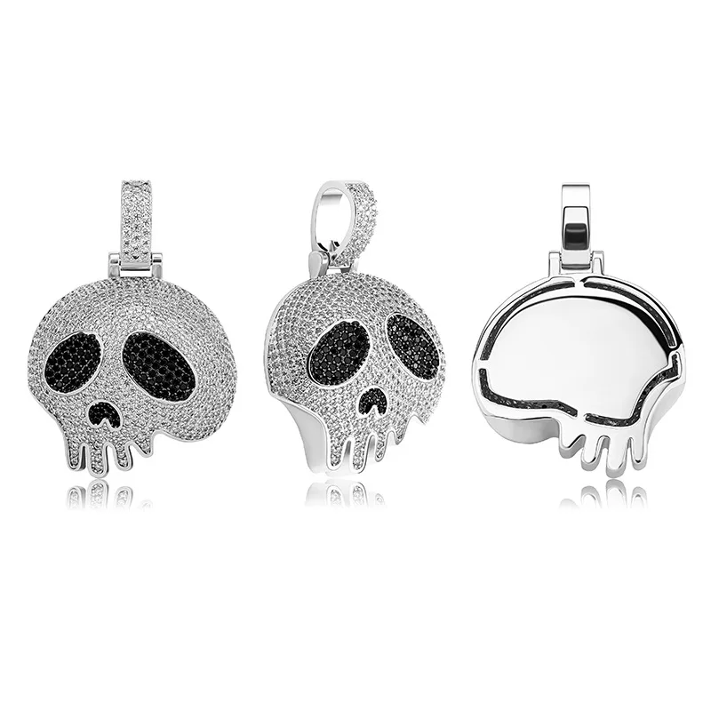 

Hip Hop Fashion Funny Skull Pendant Necklace Micro-Inlaid Zircon Halloween Naughty Accessories Jewelry For Men And Women