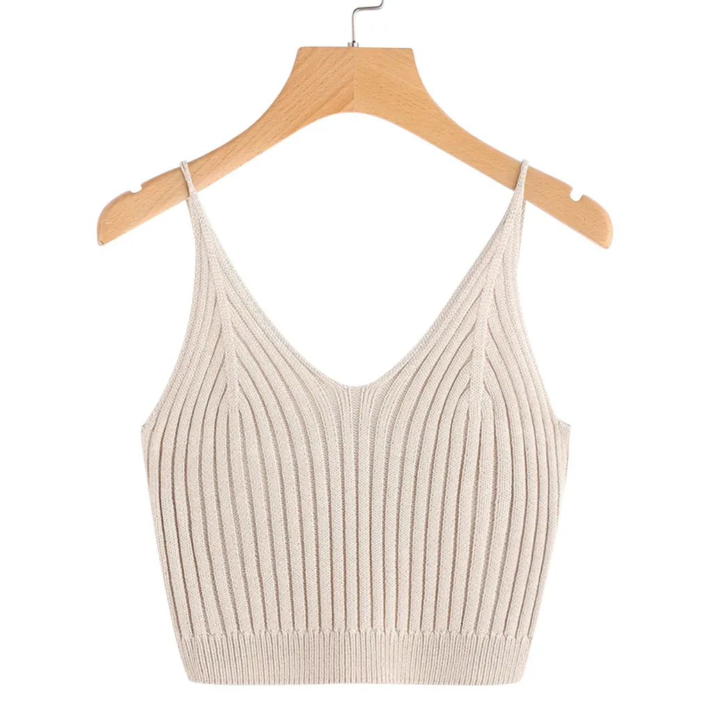 

Fashion Sexy Women's Top Knitted Crop Tops Cotton Tank Crop Tops Lingerie Underwear Streetwear Vest Cropped Tee Camisole