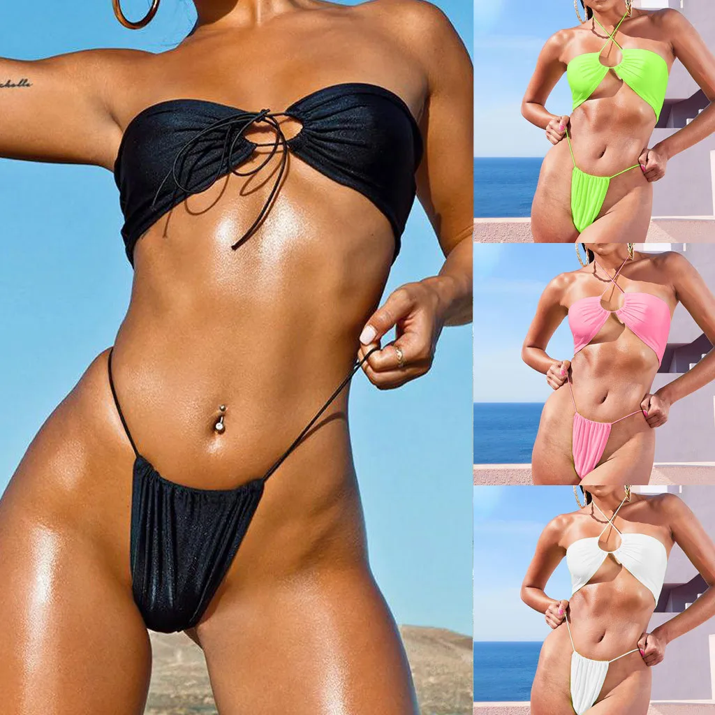 Женский купальник бикини лето 2020 раздельный с принтом Модный пляжная одежда