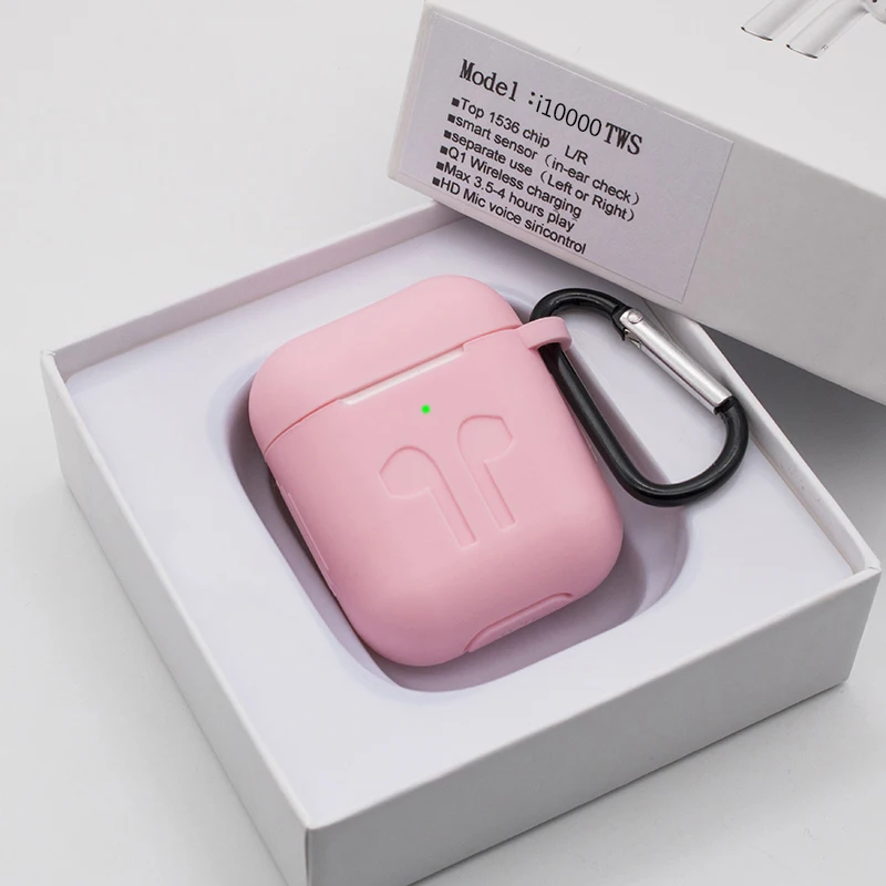 I10000, TWS, с 1:1, всплывающие, Беспроводная зарядка, bluetooth-гарнитура, смарт-сенсор, всплывающие спортивные наушники, Bluetooth 5,0, беспроводные наушники - Цвет: i10000-Pink
