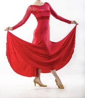 ballroom competition dance dresses women 2022 net sleeve cheap flamenco skirt lady high quality elegant standard ballroom dress