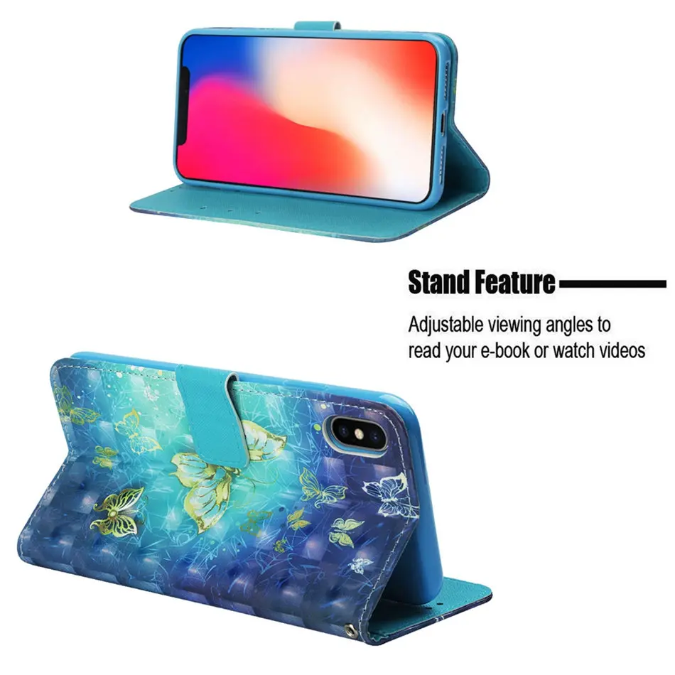 Роскошный милый флип чехол для Apple iPhone X Xs Xr 11 Pro Max 8 7 6 6S Plus кожаный силиконовый