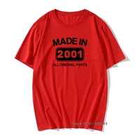made in 2001 t shirt born 20th birthday gift present 100 cotton round collar t shirts men print funny tops tees graphic gift