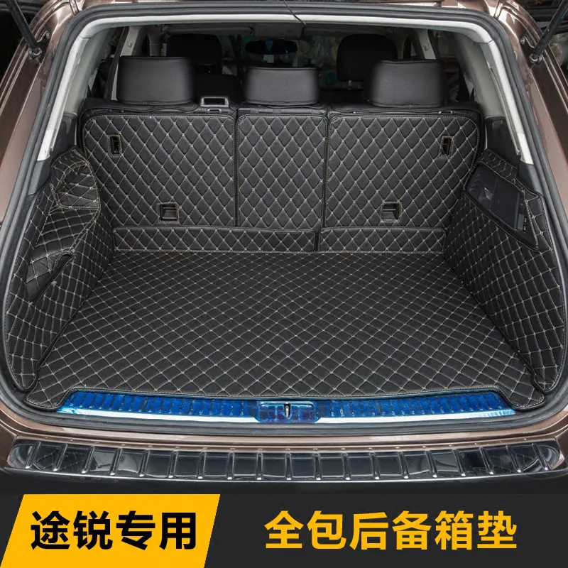 

Аксессуары для VW Volkswagen Touareg 11-18 лет, модификация интерьера, широкий кожух, кожаный коврик для багажника, защитная накладка