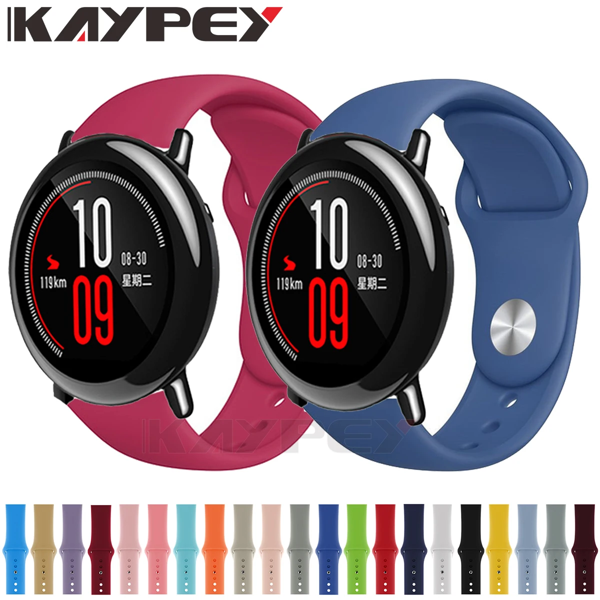 22 мм мягкий силиконовый ремешок для часов, ремешок для Xiaomi Huami Amazfit Pace, умные часы, сменный цветной браслет, ремешок на запястье, ремни